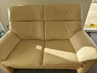 Råhvid læder sofa gruppe