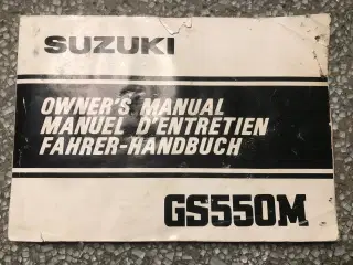 Suzuki GS550 instruktionsbog