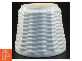 Hvid keramik potte i kurveflet relief fra West Germany 255/14 (str. 13 x 15 cm)