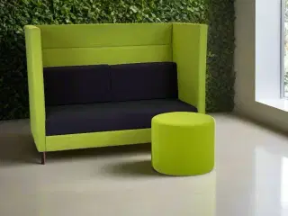 Sæt af sofa og puf (Lime)