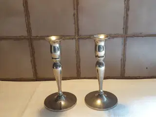 Lysestager forkromet messing h22 sæt30kr