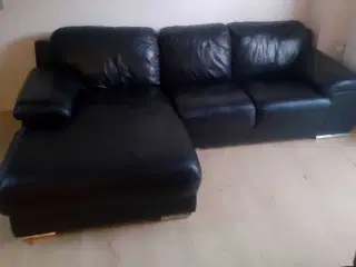 Lædersofa med Chaiselong 