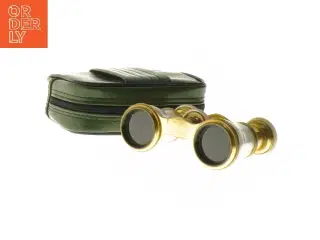 Vintage teaterkikkert med taske (str. 10x7 cm)