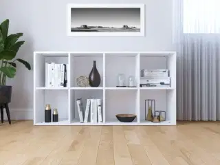 Bogreol/skænk 66x30x130 cm konstrueret træ hvid
