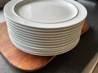 Middagstallerkener Blåkant