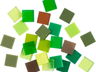 Grøn Glitter Minimosaik 10x10 mm - 25g