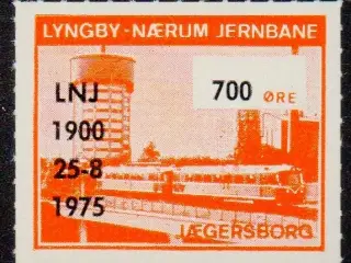 Lyngby - Nærum - Jernbane - Jubilæum - Banemærke - 700 Øre - Ustemplet