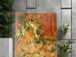 Indian Summer" – Akrylmaleri, 88x116 cm, Abstrakt 