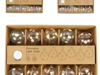 4 stk. lyskæde 10 led batteridrevet 320 cm assorteret(ubrugt)