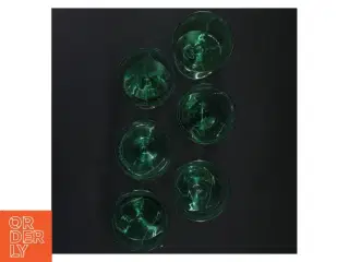 Sæt med 6 grønne glas (str. 12 cm)
