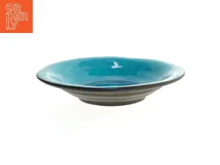 Blåt keramisk fad (str. Ø 25 cm)