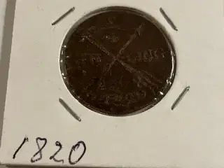 1/4 Skilling 1820 Sverige