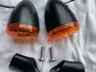 Harley blinklys, silkemat-sorte. Originale. E-mærk