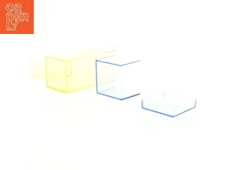 Transparente CD Cases i gul og blå (str. 6 x 6 cm og 16 x 6 cm)