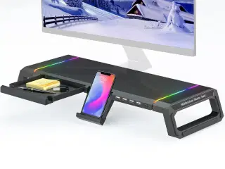 MOOJAY Monitor Stand for Desk RGB Gaming Lights