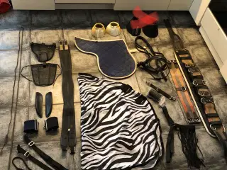 rideudstyrs pakke med bla trense og longegjord