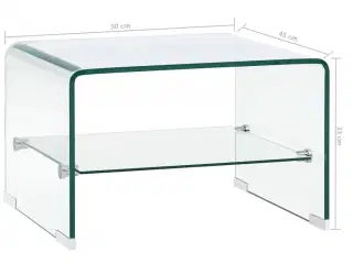 Sofabord 50 x 45 x 33 cm hærdet glas transparent