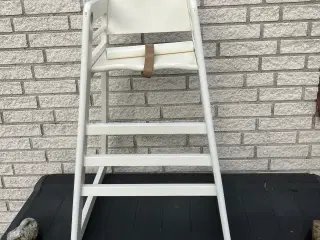 Højstol træ hvid 