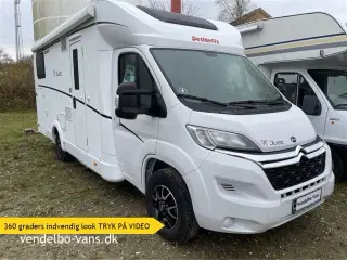 2025 - Dethleffs Just T 7052 EB - 90 Year Enkeltsenge over garagen og el-hæve/sænkeseng over siddegruppen