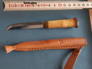 Jagtkniv med læderskede