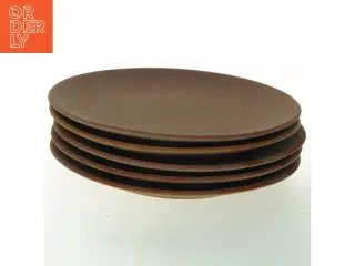 Brune keramiktallerkener fra Hgan&#228;s (str. Ø 20 cm)