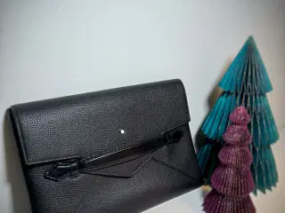👝 Montblanc stor clutch i sort læder - ubrugt