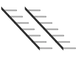 Væghængte vinreoler 2 stk. til 14 vinflasker metal sort