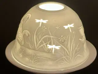 Fyrfadslysholder “Svanepar” af fin porcelæn