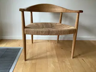 Lounge stol egestel med fletsæde