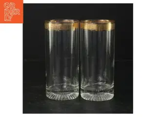 Glasvaser med guldkant (str. Ø. 7 cm. længde, 14 cm)