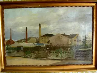 Maleri Nørrebro ca 1930. København.