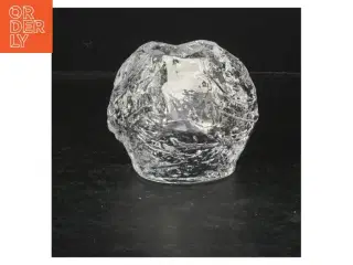 Stjerneformet lysstage i glas fra Holmegaard (str. 8 cm)