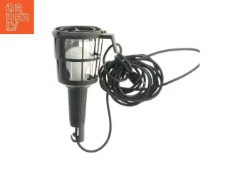 Sort udendørs lampe med ledning (str. 26 cm)