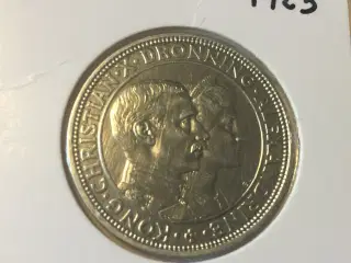 2 kr. 1923 Chr. X og Dronning Alexandrines sølvbr.