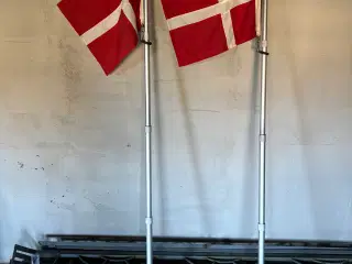 Teleskop flagstænger med dannebrogsflag 