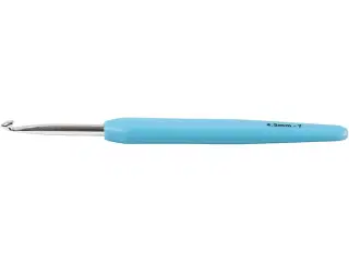 Ergonomisk Hæklenål 4,5 mm - Lyseblå, 13,3 cm
