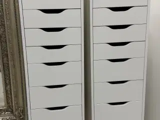 To stk. hvid ALEX Kommode m. 9 skuffer,