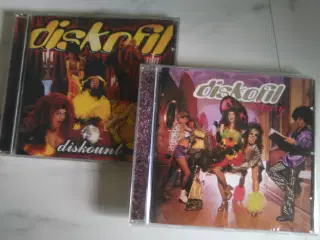 Diskofil: 2 titler. Stk. 25 kr. 