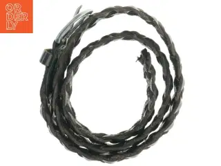 Flettet læderbælte fra Pieces (str. 110 cm)