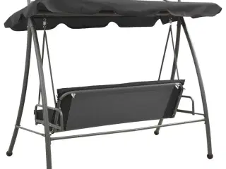 Konvertibel gyngesofa baldakin 198x120x205 cm stål antracitgrå