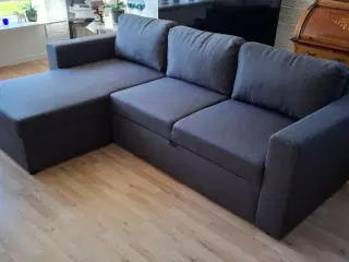 Sofa med chaiselong og opbevaring 