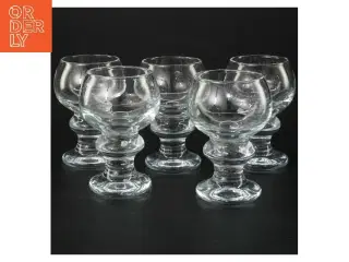 Set af 5 klare glas fra holmegård (str. 5 stk Ø 5,5 cm højde 10 cm)