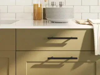 Skabshåndtag 10 stk. 128 mm rustfrit stål sort