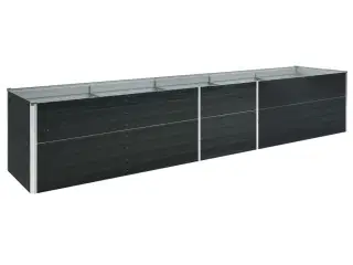 Forhøjet plantekasse 400x80x77 cm galvaniseret stål antracitgrå