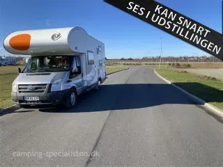 2008 - Eura Mobil   Eura Mobil med køjer og dobbelt seng model 2008 kan snart ses hos Camping-Specialisten.