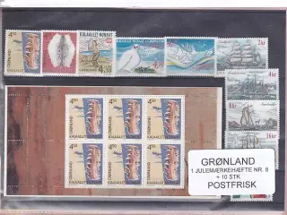 Grønland - Julemærkehæfte Nr. 8 + 10 Stk.  - Postfrisk