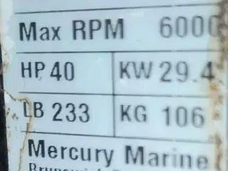 Mercury Marine 40hk 4T 2008 (40ELPT) Reservedele