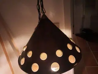 Kobber lampe med glas indvendigt