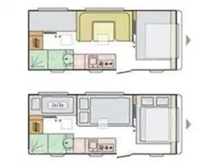 2026 - Adria Adora 573 PT   Køjesenge (3) og dobbeltseng, panorama-vindue, TV-holder, Truma Combi 6, rundsiddegruppe, el-gulv-varme, 142 l. stort KOMPRESSOR køleskab