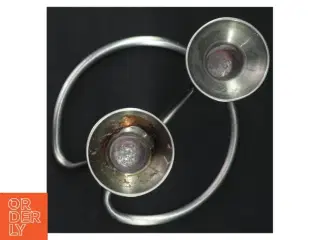 Lysestage i Metal (str. H. 22 cm. ø. 14,5 cm)